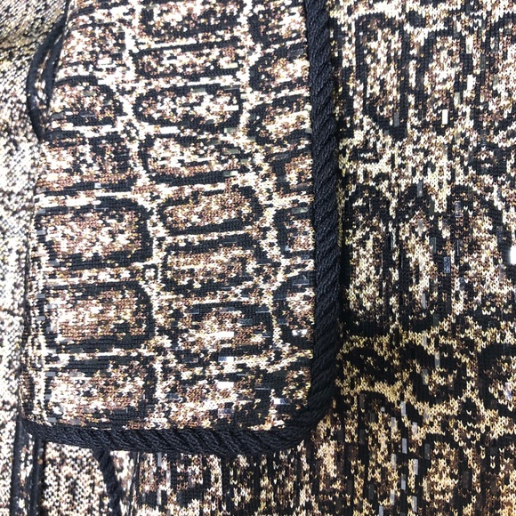 St. John Evening Animal Print Knit Crop Blazer - Picture 11 of 11